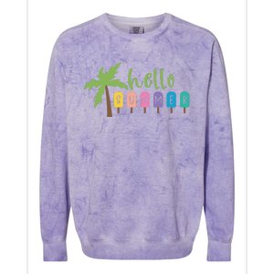 Hello Summer Popsicles Tropical Colorblast Crewneck Sweatshirt