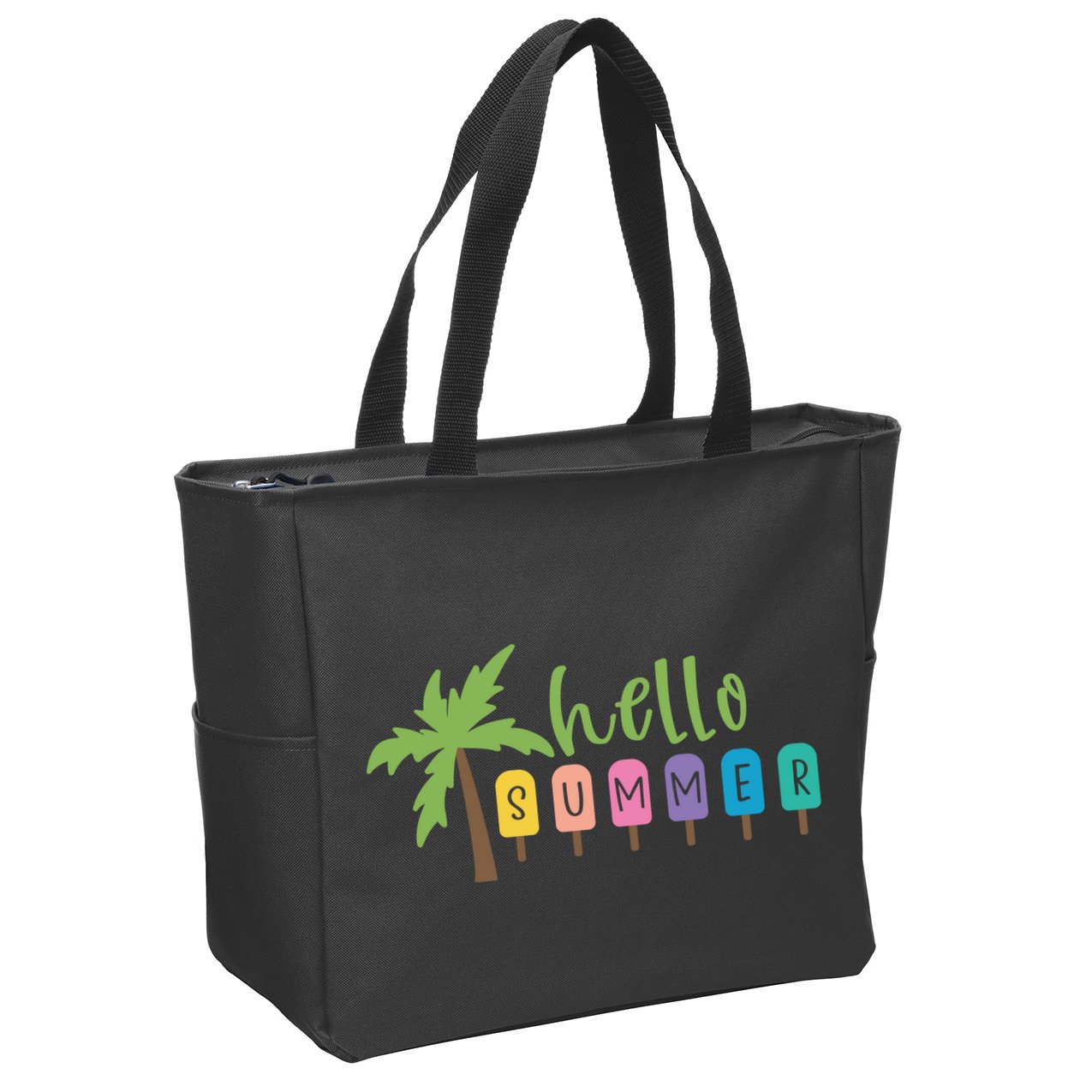 Hello Summer Popsicles Tropical Zip Tote Bag