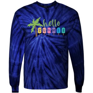 Hello Summer Popsicles Tropical Tie-Dye Long Sleeve Shirt