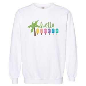 Hello Summer Popsicles Tropical Garment-Dyed Sweatshirt