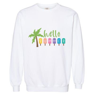 Hello Summer Popsicles Tropical Garment-Dyed Sweatshirt