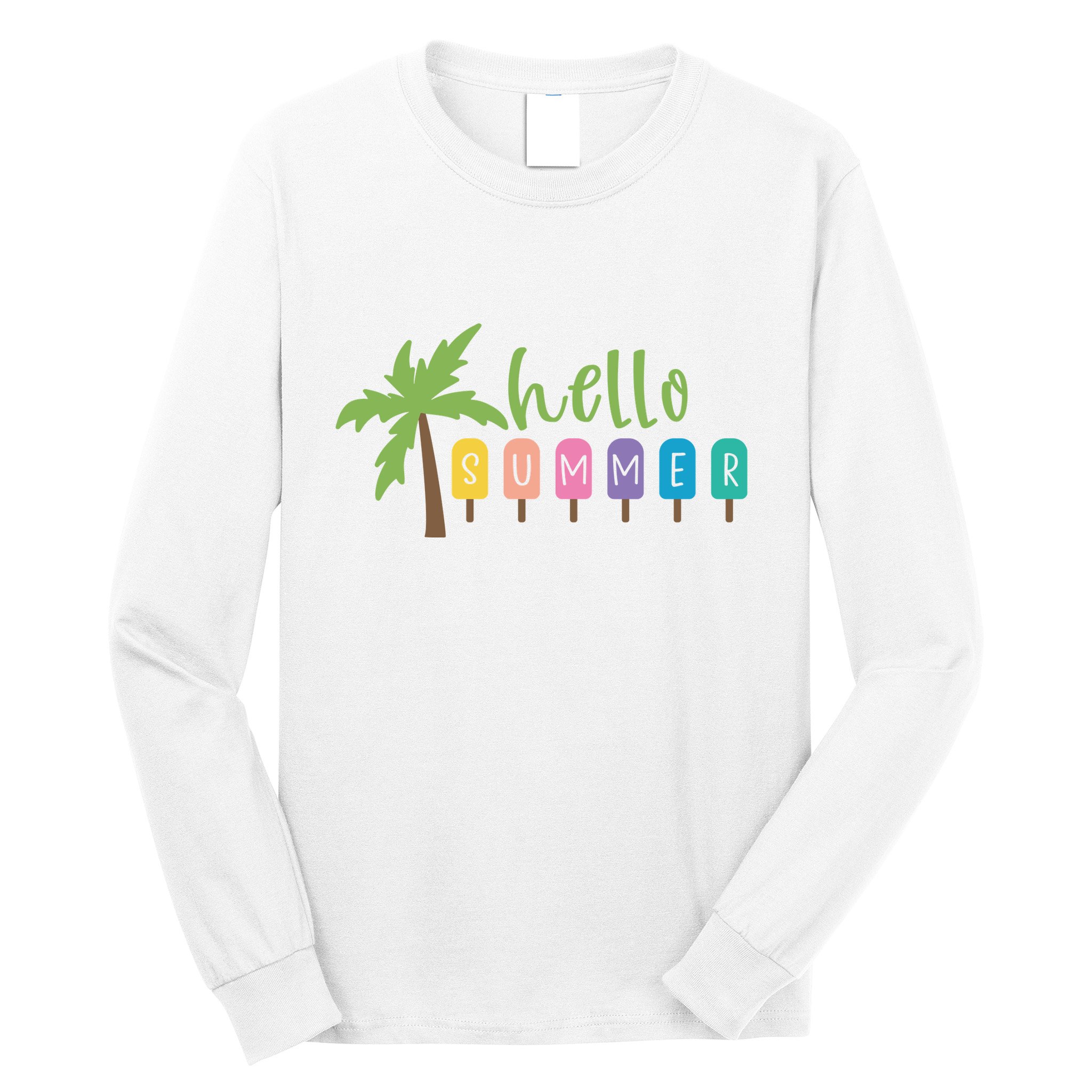 Hello Summer Popsicles Tropical Long Sleeve Shirt