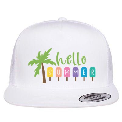 Hello Summer Popsicles Tropical Flat Bill Trucker Hat
