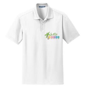 Hello Summer Popsicles Tropical Dry Zone Grid Polo