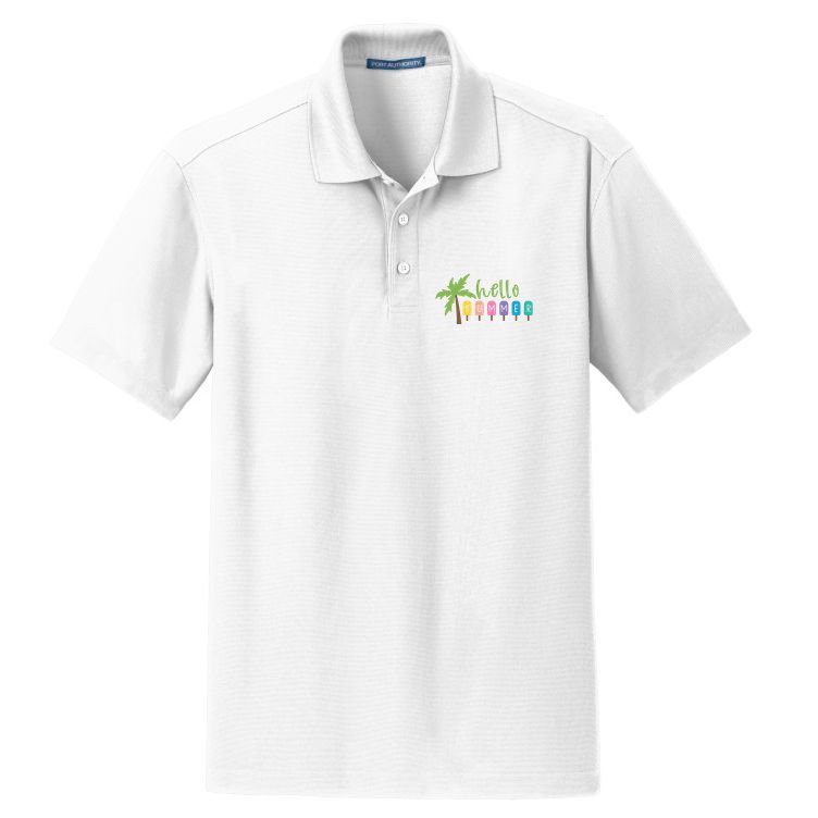 Hello Summer Popsicles Tropical Dry Zone Grid Polo