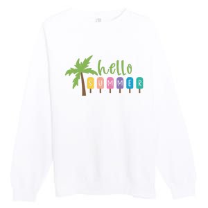 Hello Summer Popsicles Tropical Premium Crewneck Sweatshirt