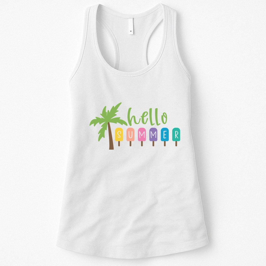 Hello Summer Popsicles Tropical Womens Tank Top