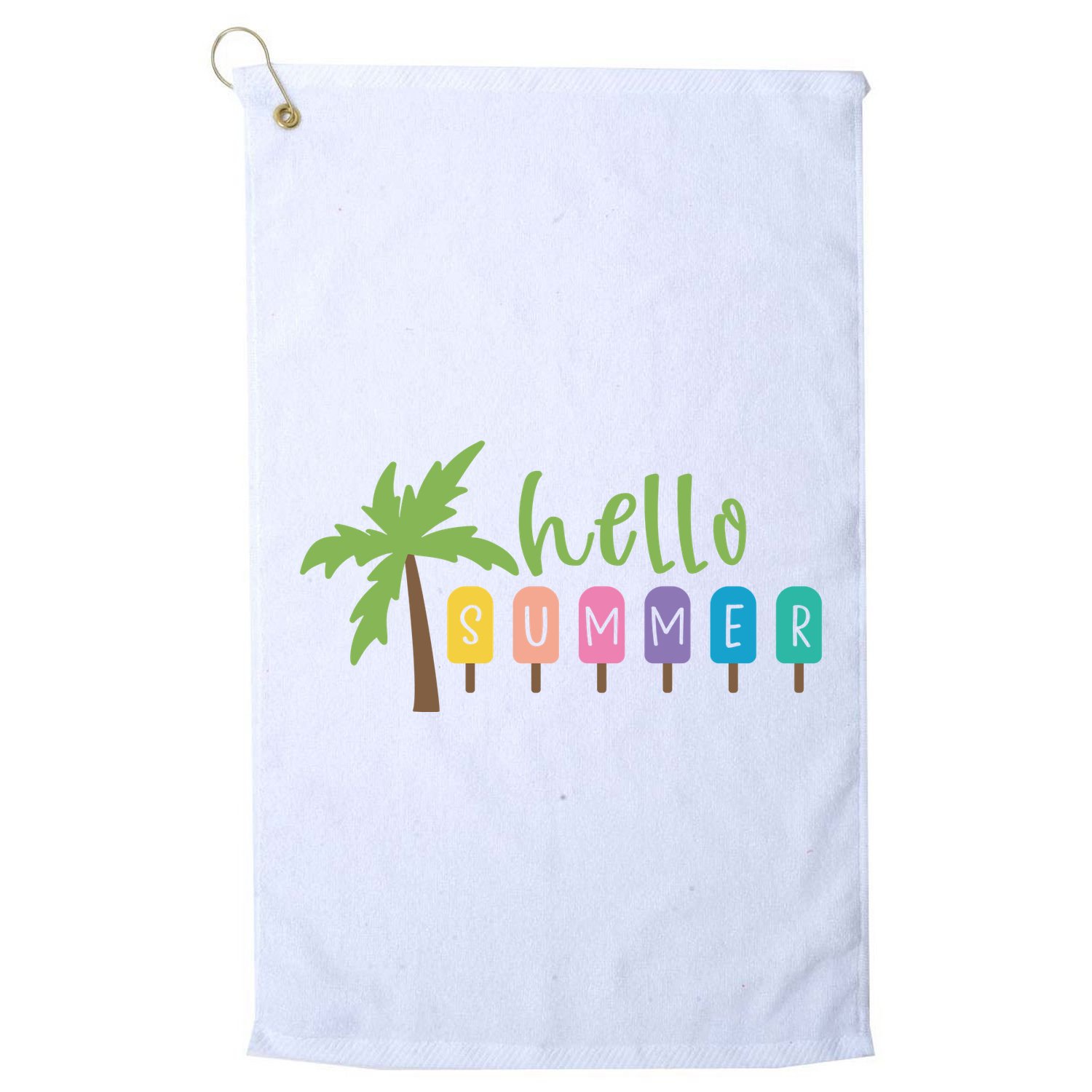 Hello Summer Popsicles Tropical Golf Towel