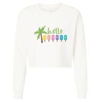 Hello Summer Popsicles Tropical Cropped Pullover Crew