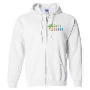 Hello Summer Popsicles Tropical Full Zip Hoodie