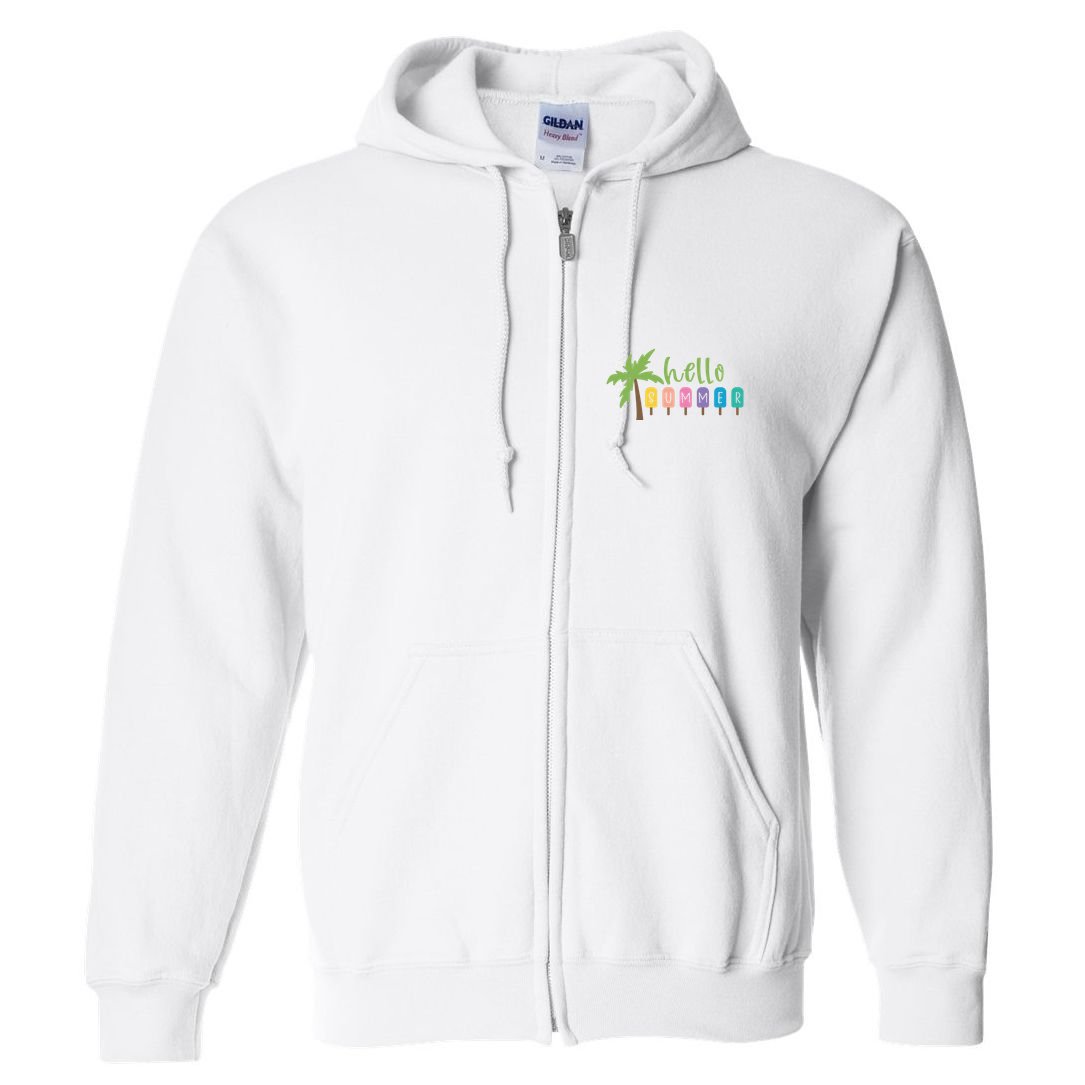 Hello Summer Popsicles Tropical Full Zip Hoodie