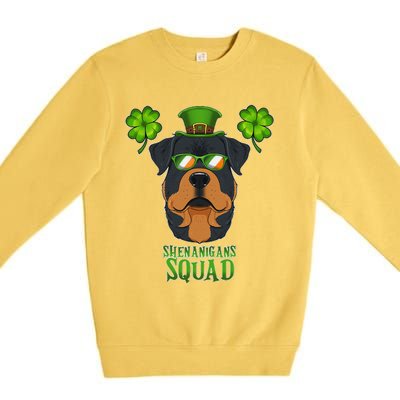 happy St. Patricks Day Rottweiler Shenanigans apparel Premium Crewneck Sweatshirt