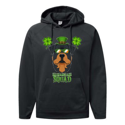 happy St. Patricks Day Rottweiler Shenanigans apparel Performance Fleece Hoodie