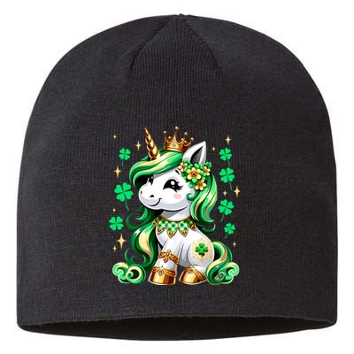 Happy St Patrick Day Irish Unicorn Lepricorn Sustainable Beanie