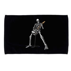 Halloween Skeleton Playing Guitar Rock And Roll Band Tees Microfiber Hand Towel