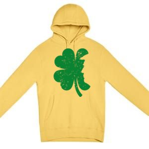 Happy St Patricks Day Clover Leaf Trump Distressed Premium Pullover Hoodie