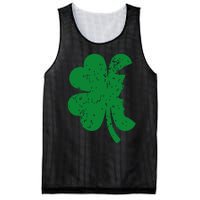 Happy St Patricks Day Clover Leaf Trump Distressed Mesh Reversible Basketball Jersey Tank