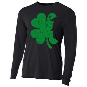 Happy St Patricks Day Clover Leaf Trump Distressed Cooling Performance Long Sleeve Crew