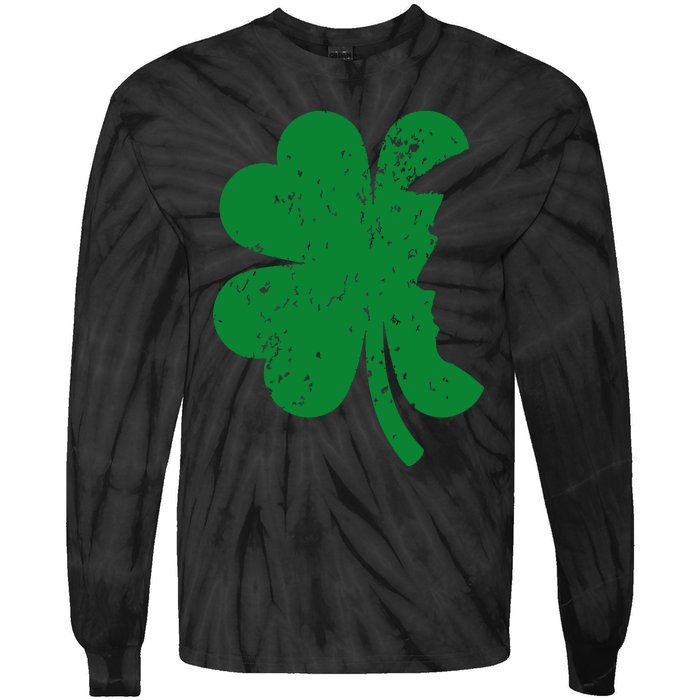 Happy St Patricks Day Clover Leaf Trump Distressed Tie-Dye Long Sleeve Shirt