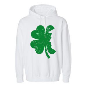 Happy St Patricks Day Clover Leaf Trump Distressed Garment-Dyed Fleece Hoodie