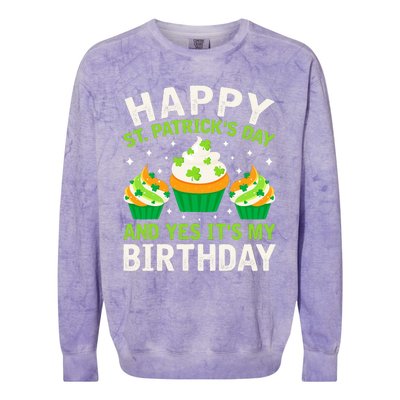 Happy St Patricks Day Birthday Saint Paddys Colorblast Crewneck Sweatshirt