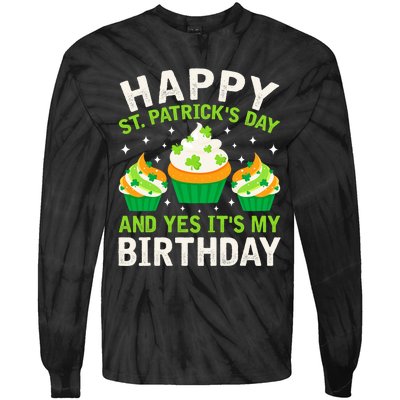 Happy St Patricks Day Birthday Saint Paddys Tie-Dye Long Sleeve Shirt