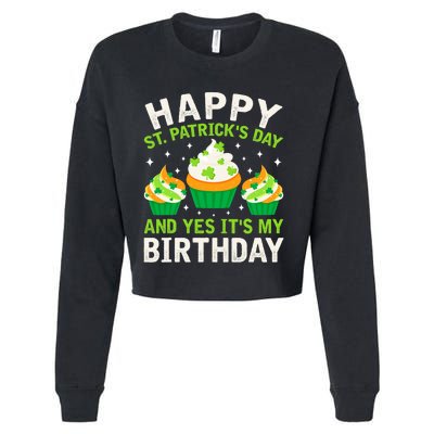 Happy St Patricks Day Birthday Saint Paddys Cropped Pullover Crew