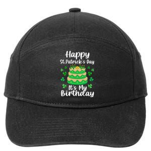 Happy St. Patrick's Day It's My Birthday Shamrock Irish 7-Panel Snapback Hat