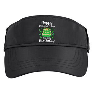 Happy St. Patrick's Day It's My Birthday Shamrock Irish Adult Drive Performance Visor