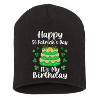 Happy St. Patrick's Day It's My Birthday Shamrock Irish Short Acrylic Beanie