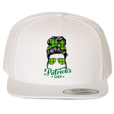 Happy St Patrick Day Funny Messy Bun Glasses Women Wool Snapback Cap