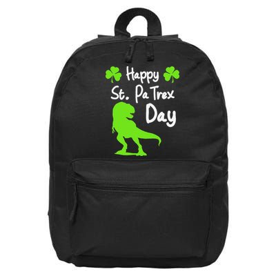 Happy St. Pa Trex Day Cute Trex Dino St. Patrick's 16 in Basic Backpack