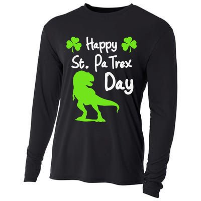 Happy St. Pa Trex Day Cute Trex Dino St. Patrick's Cooling Performance Long Sleeve Crew