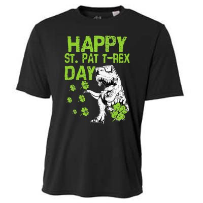 Happy St. Pat t-Rex Day Saint Shenanigan Clover Irishman Cooling Performance Crew T-Shirt