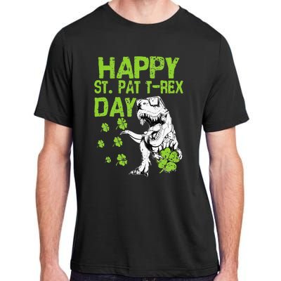 Happy St. Pat t-Rex Day Saint Shenanigan Clover Irishman Adult ChromaSoft Performance T-Shirt