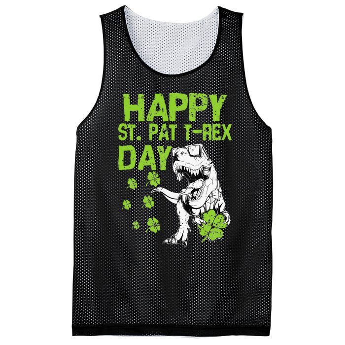 Happy St. Pat t-Rex Day Saint Shenanigan Clover Irishman Mesh Reversible Basketball Jersey Tank