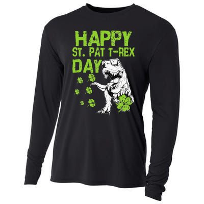 Happy St. Pat t-Rex Day Saint Shenanigan Clover Irishman Cooling Performance Long Sleeve Crew