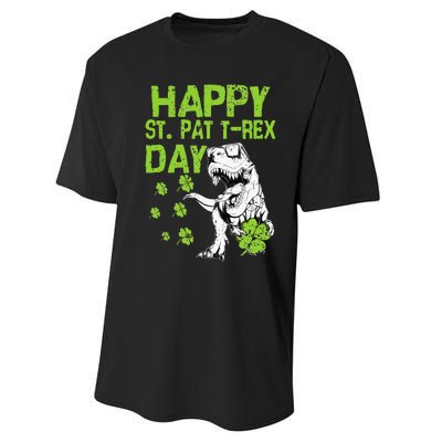 Happy St. Pat t-Rex Day Saint Shenanigan Clover Irishman Performance Sprint T-Shirt