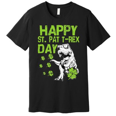 Happy St. Pat t-Rex Day Saint Shenanigan Clover Irishman Premium T-Shirt