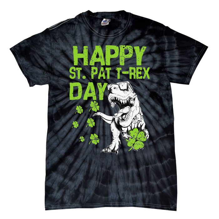 Happy St. Pat t-Rex Day Saint Shenanigan Clover Irishman Tie-Dye T-Shirt