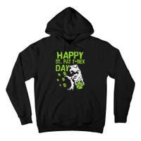 Happy St. Pat t-Rex Day Saint Shenanigan Clover Irishman Tall Hoodie