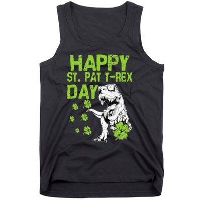 Happy St. Pat t-Rex Day Saint Shenanigan Clover Irishman Tank Top