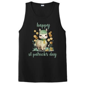 Happy St Patrick's Day Three Llama Irish Shamrock Leprechaun PosiCharge Competitor Tank