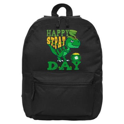 Happy St. PatRex Day Saint Patrick's Day Dinosaur 16 in Basic Backpack