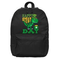 Happy St. PatRex Day Saint Patrick's Day Dinosaur 16 in Basic Backpack