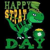 Happy St. PatRex Day Saint Patrick's Day Dinosaur 16 in Basic Backpack