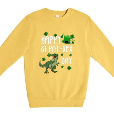 Happy St Pat Rex Day St Patrick Day Lucky T Rex Premium Crewneck Sweatshirt