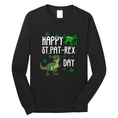 Happy St Pat Rex Day St Patrick Day Lucky T Rex Long Sleeve Shirt