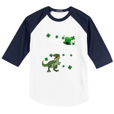 Happy St Pat Rex Day St Patrick Day Lucky T Rex Baseball Sleeve Shirt