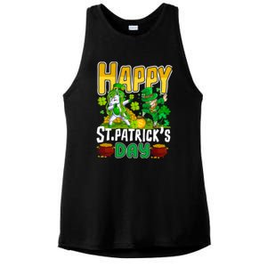 Happy St Patrick’s Day Unicorn Dab Ladies PosiCharge Tri-Blend Wicking Tank